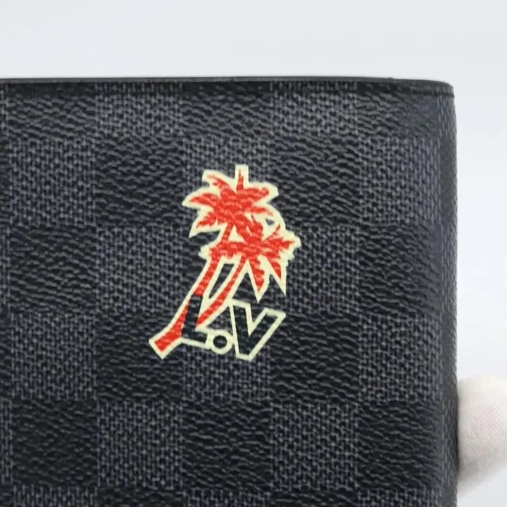 Louis Vuitton Damier Graphite Porte Feuille Brother Long Wallet Black